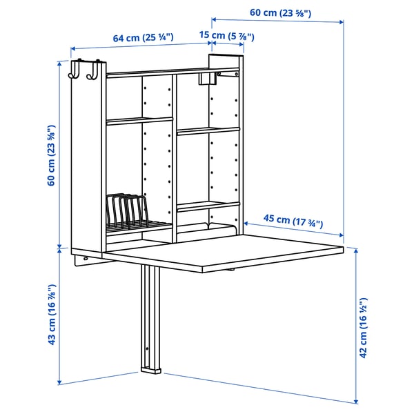 Illustration with measurements for the product: NORBERG.