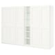 White PAX wardrobe with adjustable shelves and soft-closing doors.