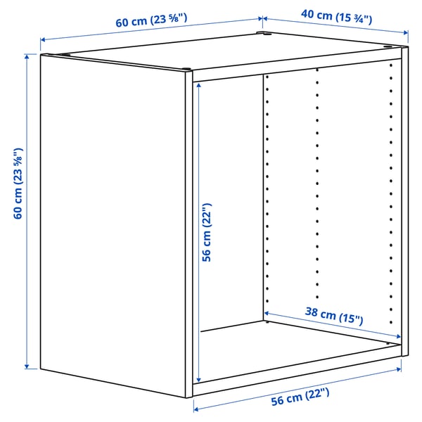 Illustration with measurements for the product: PLATSA.
