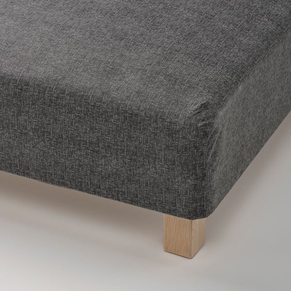 RANDÅSEN Bonnell spring mattress base, medium firm/Bremanger grey, 90x200x23 cm