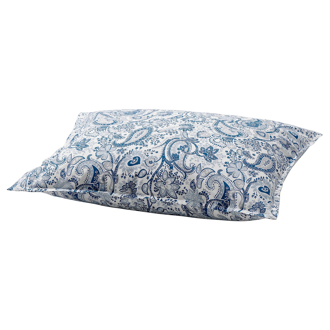 Blue & white paisley pillowcase - RODGERSIA series, cotton & viscose.
