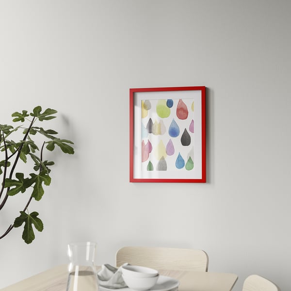 Watercolour art above dining table
