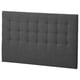 Dark grey RYKKINN headboard, rectangular, upholstered with vertical stitching.
