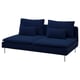 Deep blue modern sofa, SÖDERHAMN, l-shaped, steel legs, polyester & foam, family seating.