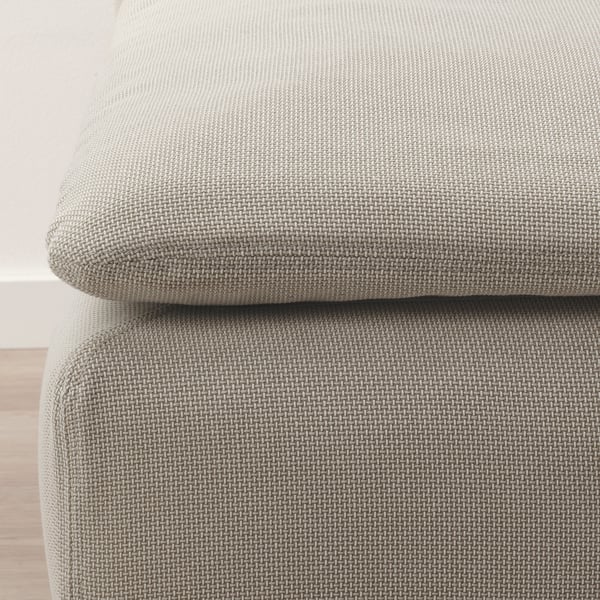 Close-up of a SÖDERHAMN footstool, showcasing its high-quality fabric texture.
