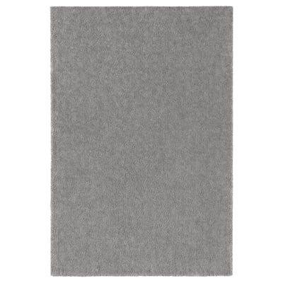STOENSE grey area rug, recycled, plush, rubber backing.