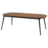 TJÄRKIL Table, black/walnut veneer, 235x100 cm