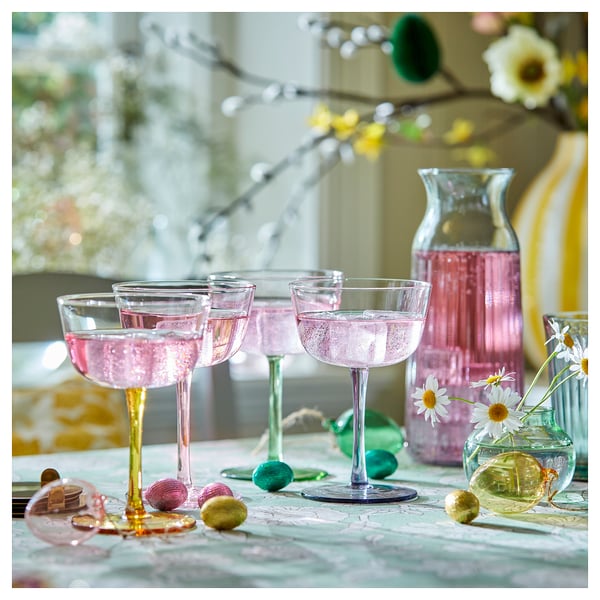 TJÄRLEK Glass, mixed colours, 30 cl