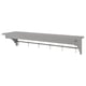 TORNVIKEN silver wall shelf with hooks, made of steel and fibreboard, neatly organised and stylish.
