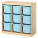 TROFAST Storage combination with boxes, room divider/light white stained pine light blue, 93x44x91 cm