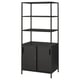 Black ikea TROTTEN storage cabinet with open & closed sections.