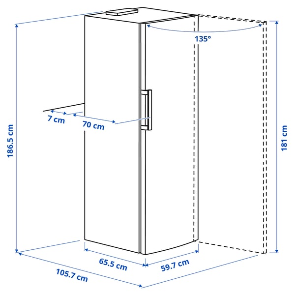 Illustration with measurements for the product: TYNNERÅS.