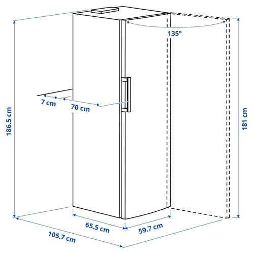 Illustration with measurements for the product: TYNNERÅS.