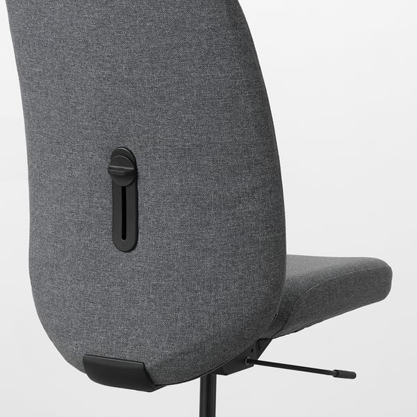 Close-up of ergonomic office chairs back and seat, showing high-quality fabric and durable design.