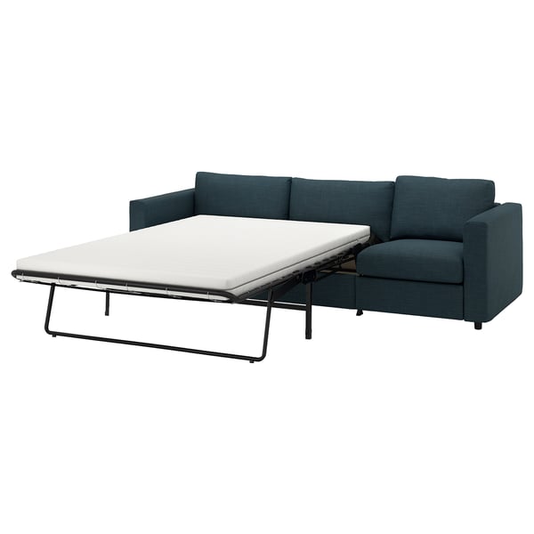 VIMLE teal sofa-bed, rectangular, modern design, comfy fabric, convertible for sleeping.