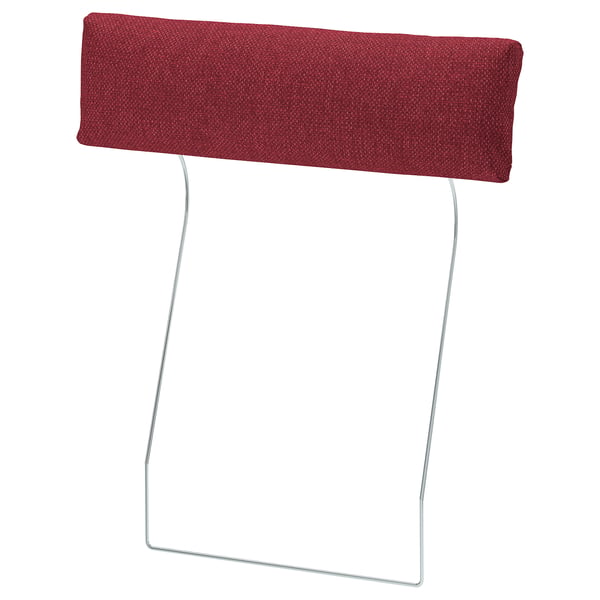 VIMLE red sofa headrest, fabric cover, rectangle, steel frame support.