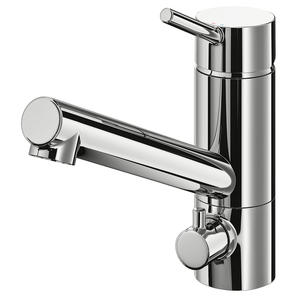 A chrome YTTRAN tap with a long handle, metallic finish, and modern design.