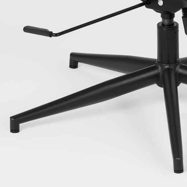 Svart kontorsstolsbas med justerbar gasspak, robust design.