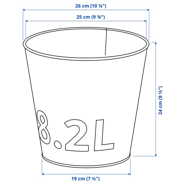 Illustration med mått för produkten: ÅKERBÄR.