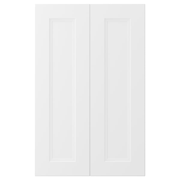 Vita skåpluckor AXSTAD med en slät, modern design med en rektangulär infälld panel.