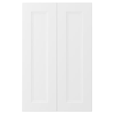 Vita skåpluckor AXSTAD med en slät, modern design med en rektangulär infälld panel.