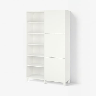 BESTÅ Förvaring med dörrar, vit/Lappviken/Stubbarp vit, 120x42x202 cm