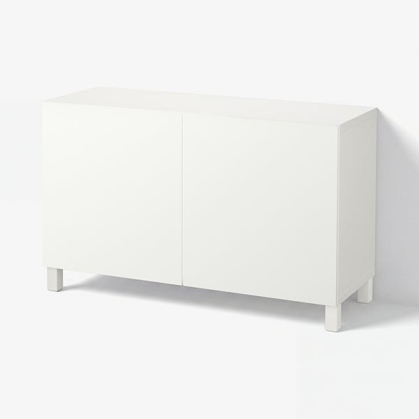 BESTÅ Förvaring med dörrar, vit/Lappviken/Stubbarp vit, 120x42x74 cm