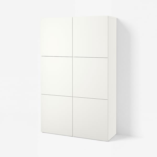 BESTÅ Förvaring med dörrar, vit/Lappviken vit, 120x42x193 cm