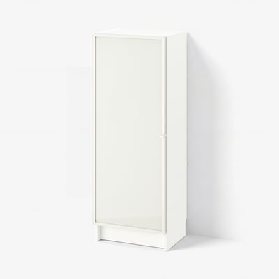 BILLY / HÖGBO Bokhyllekombination med glasdörrar, vit, 40x30x106 cm