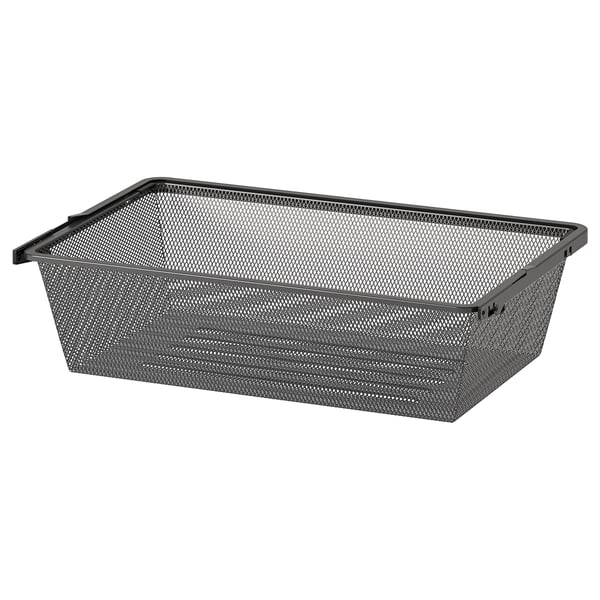 BOAXEL förvaringskorg, svart, nätdesign, rektangulär form.