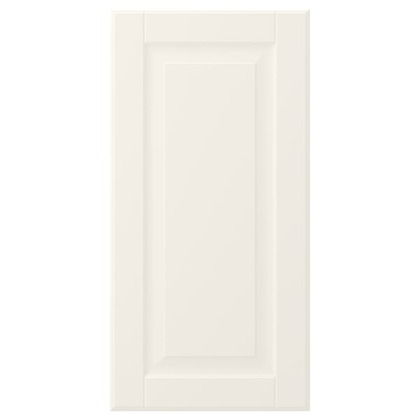 En vit skåplucka BODBYN med en slät, klassisk design med en fasad panel.