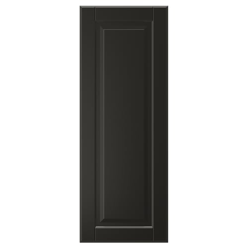 Svart BODBYN skåpdörr med fasad panel, elegant lackerad yta, rektangulär, enkel design.