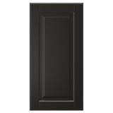 En svart BODBYN skåpdörr med en klassisk fasad paneldesign, slät lackerad yta.