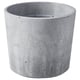 Grå BOYSENBÄR betongkruka med spräcklig design och cylindrisk form.