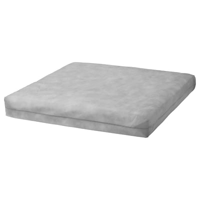 DUVHOLMEN-dynan är ljusgrå, fyrkantig och har mjuk polyesterfyllning. Den är designad för komfort och utomhusbruk.