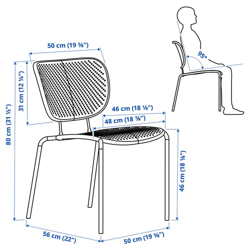 Illustration med mått för produkten: DUVSKÄR.