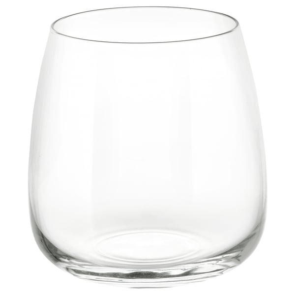 Ett klart, skaftlöst DYRGRIP-glas tillverkat av kristallint glas.