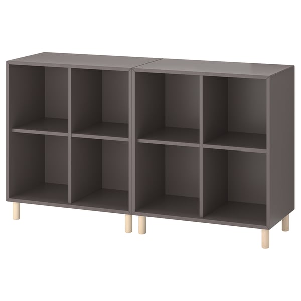 Förvaringen EKET, grå, träben, kubisk design.