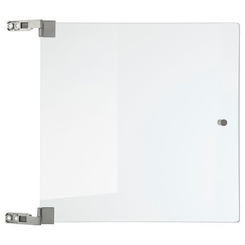 EKET glasdörr, klar, rektangel, med metallgångjärn, förvandlar förvaringsenheten.