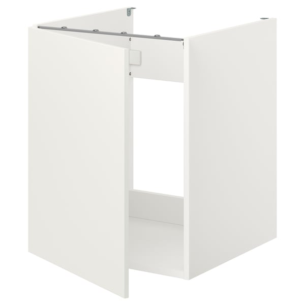 ENHET vitt köksskåp, fyrkantigt, modern design, perfekt för diskbänk.