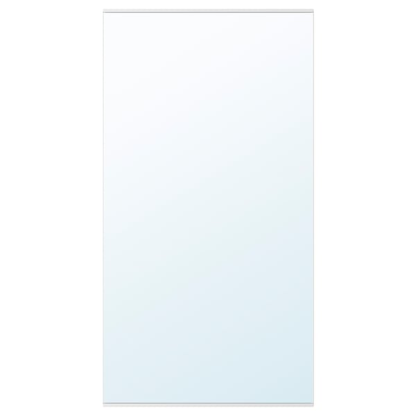 ENHET spegelpanel i vitt. Rektangulär, med en blank yta, fäst på väggen.
