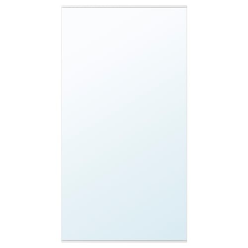 ENHET spegelpanel i vitt. Rektangulär, med en blank yta, fäst på väggen.
