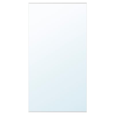 ENHET spegelpanel i vitt. Rektangulär, med en blank yta, fäst på väggen.