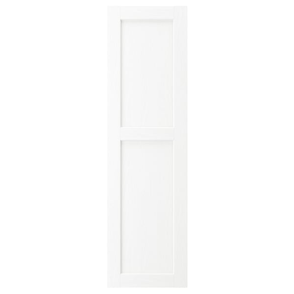 Vit ENKÖPING skåpdörr, texturfolie i trä, enkel rektangulär design.