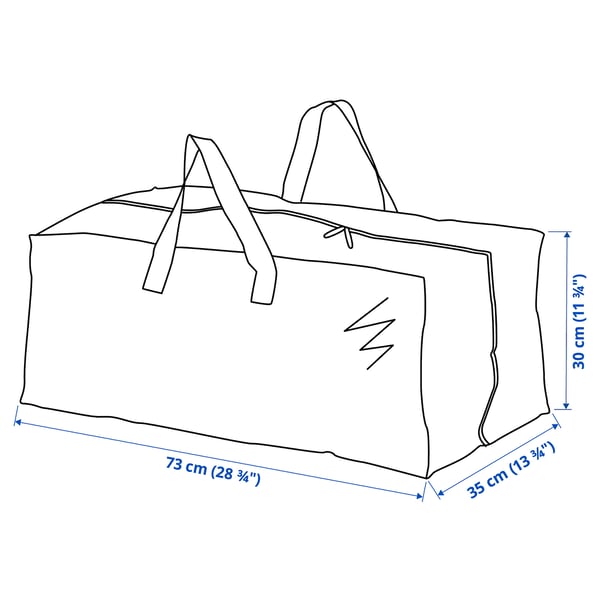 Illustration med mått för produkten: FRAKTA.