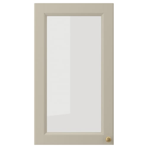 GULDDRAGARE Vitrindörr, beige/klarglas, 38x67 cm