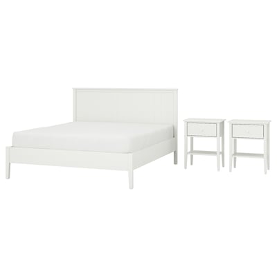 GULLABERG Sovrumsmöbler, set om 3, vit, 160x200 cm