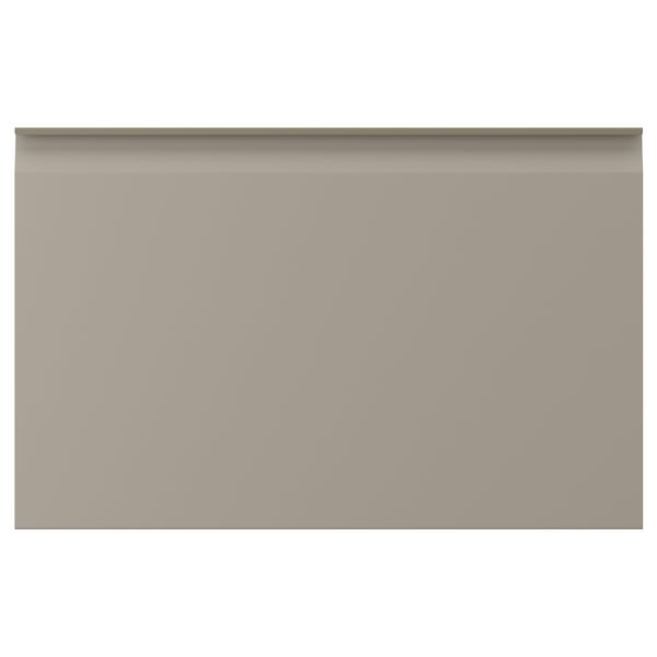 HAMMARSMED lådfront, mattbeige med fasade kanter, handtag i aluminium.