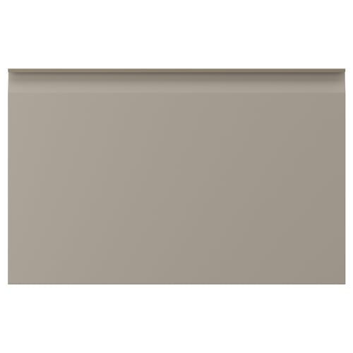 HAMMARSMED lådfront, mattbeige med fasade kanter, handtag i aluminium.