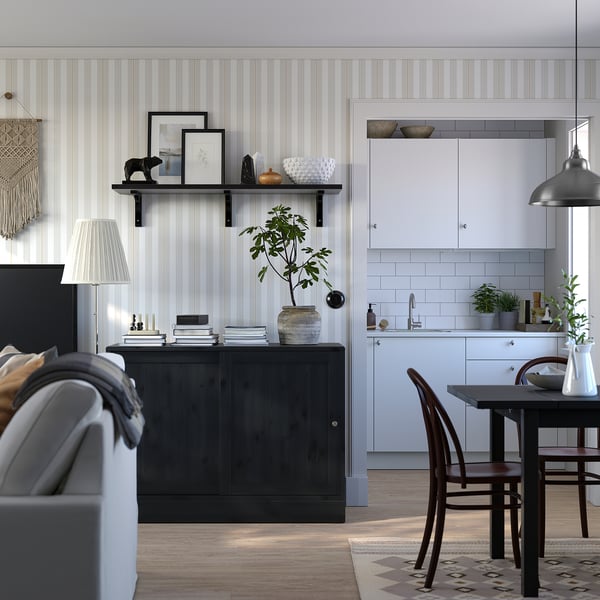 HAVSTA Sideboard grunddel, svart, 121x47x89 cm